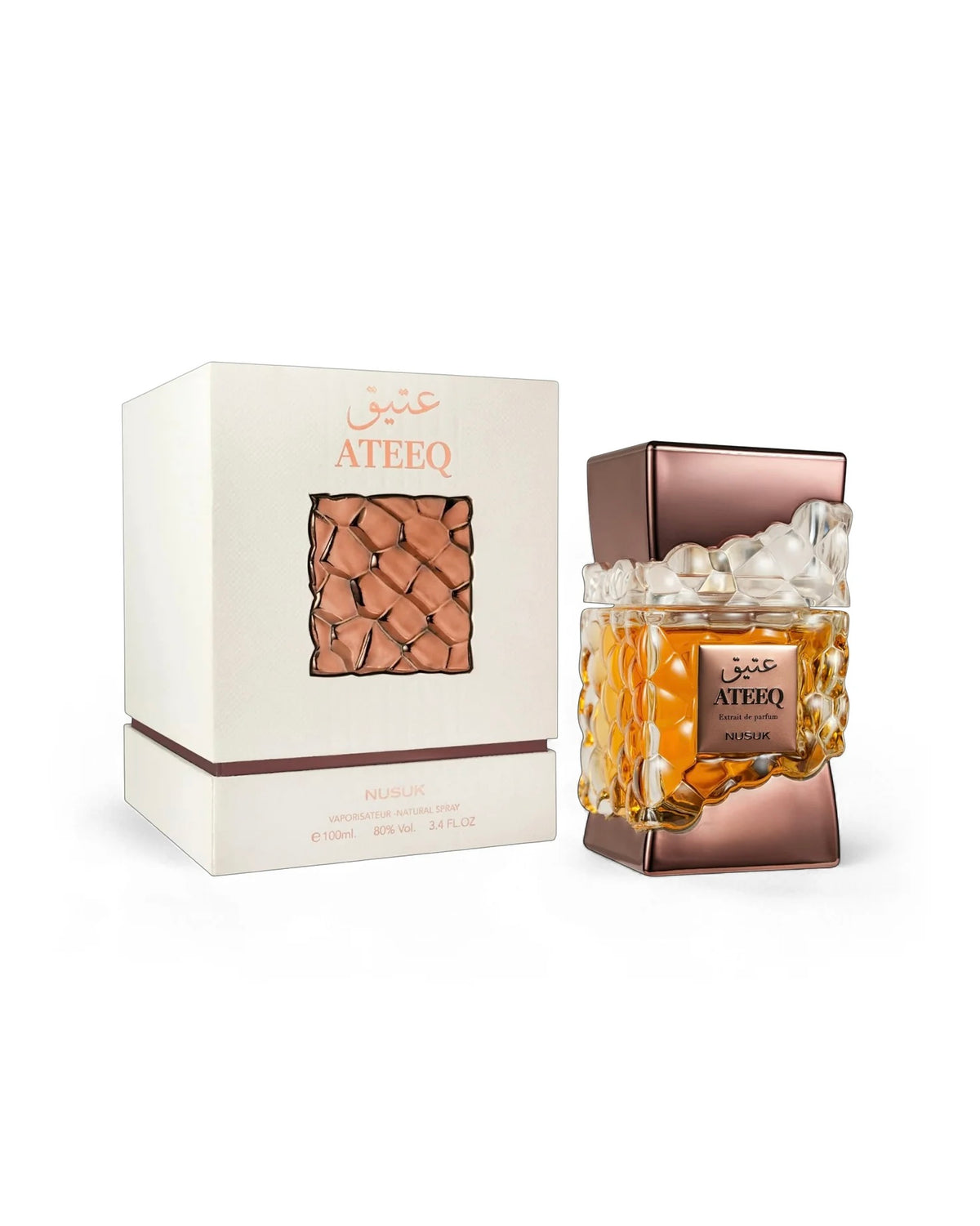 Flacon de parfum Ateeq Nusuk Extrait de Parfum 100 ml pour homme original
