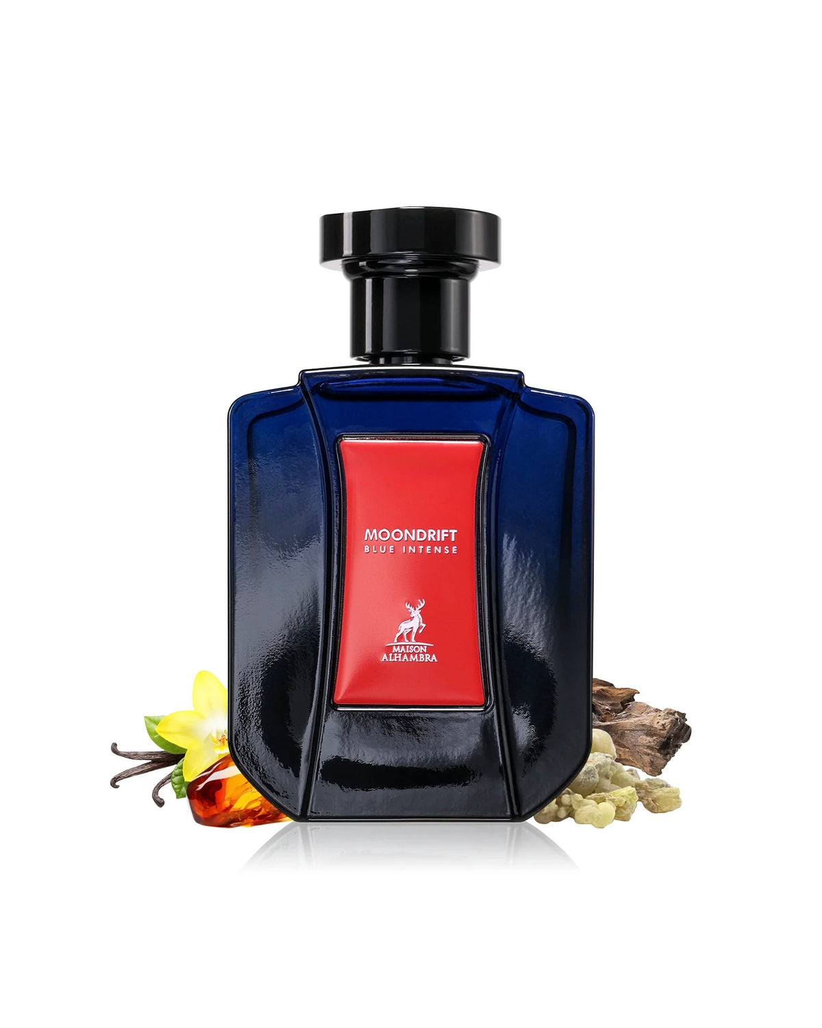 Flacon Moondrift Blue Intense Maison Alhambra Eau de Parfum 100 ml original pour homme, parfum aromatique frais aux notes de lavande, iris et musc au Maroc.